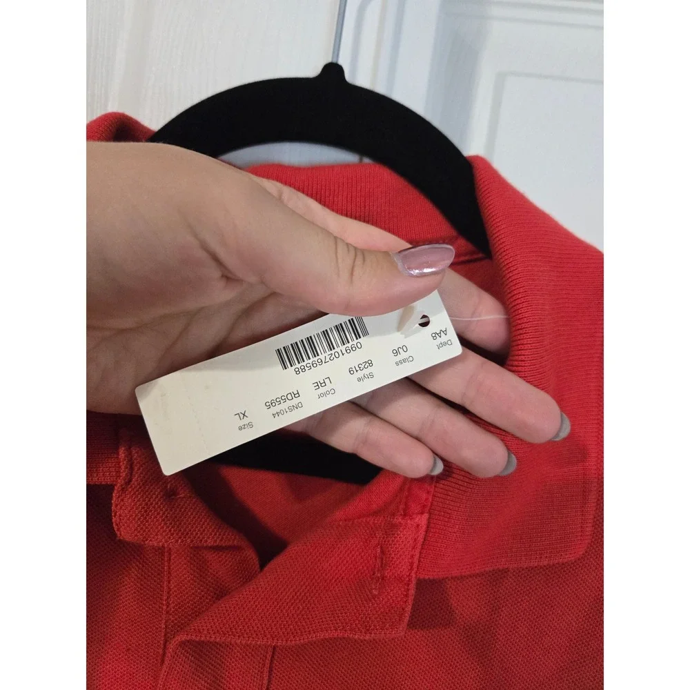 J. Crew Repp Polo Mens XL Red Short Sleeve Cotton Pique Shirt 82319 NEW
